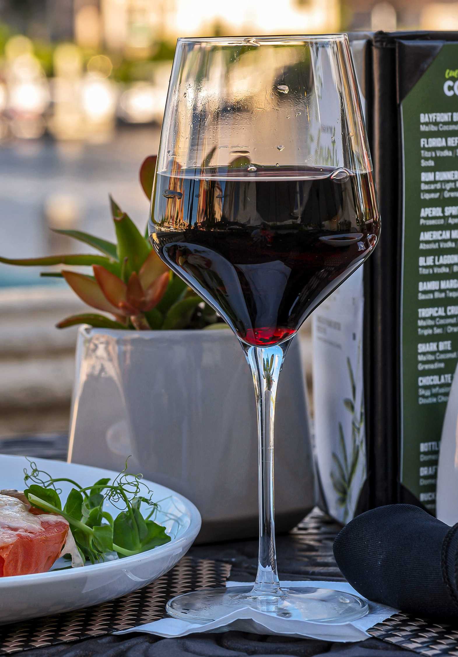 Wine list menu waterfront dining